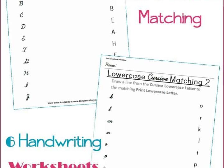 Cursive and Print Letter Matching Printable Worksheets