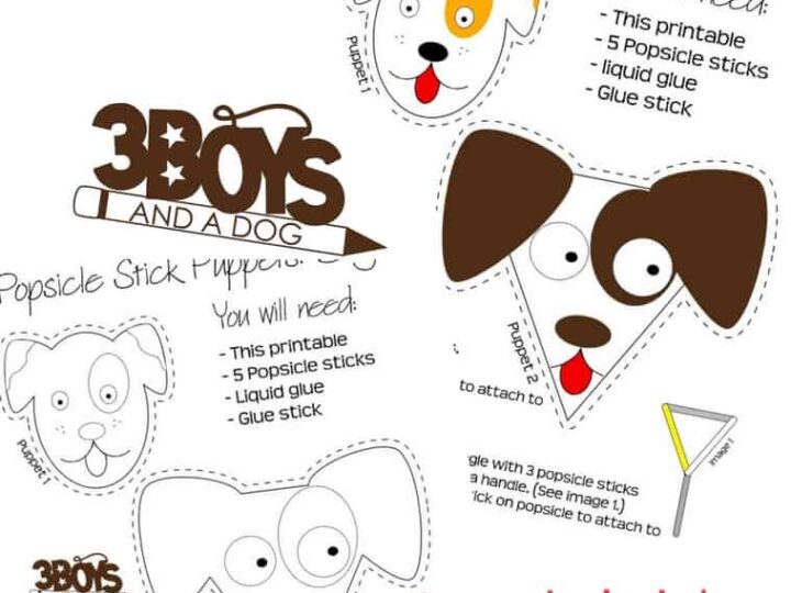 Dogs Popsicle Stick Puppets Printables
