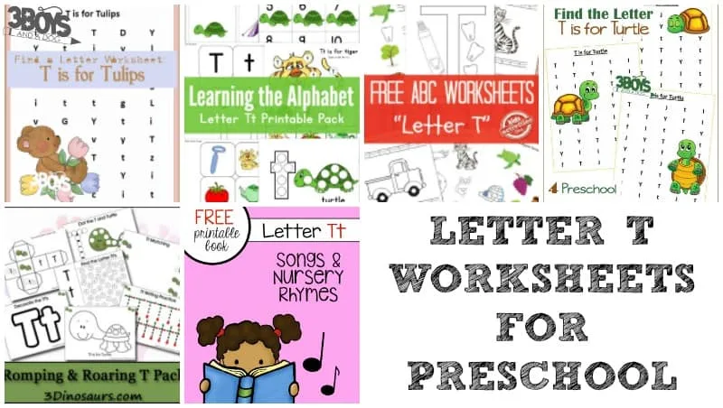 Letter T Worksheets for Preschoolers