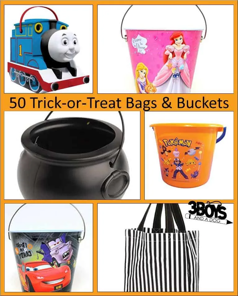 trick or treat bags and buckets for halloween
