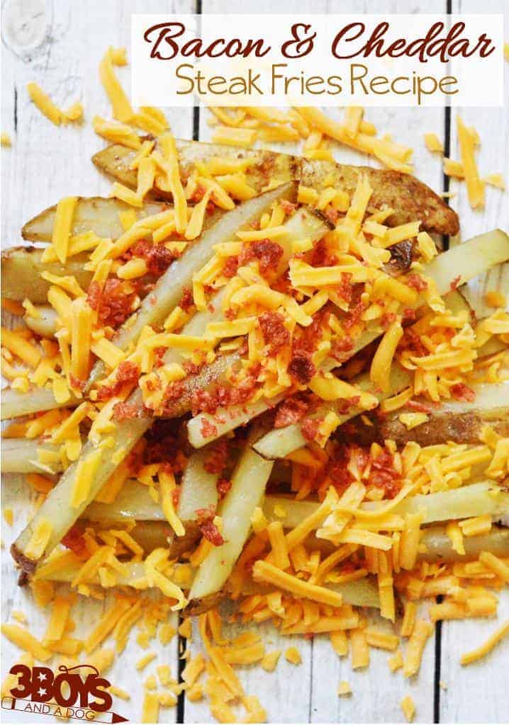 Bacon and cheddar oven roasted steak fries recipe