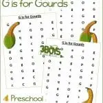 Find the Letter G is for Gourds - alphabet printable worksheets - letter recognition for preschoolers