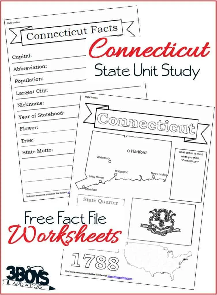 Connecticut State Fact File Worksheets