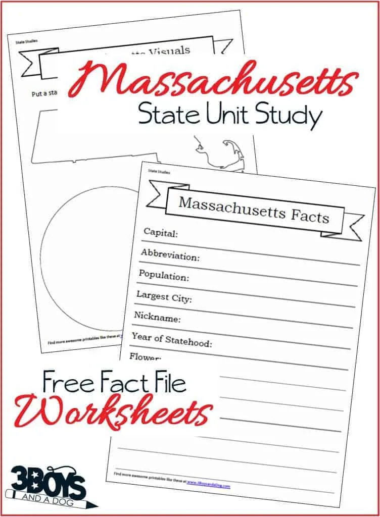 Massachusetts Fact File Worksheets