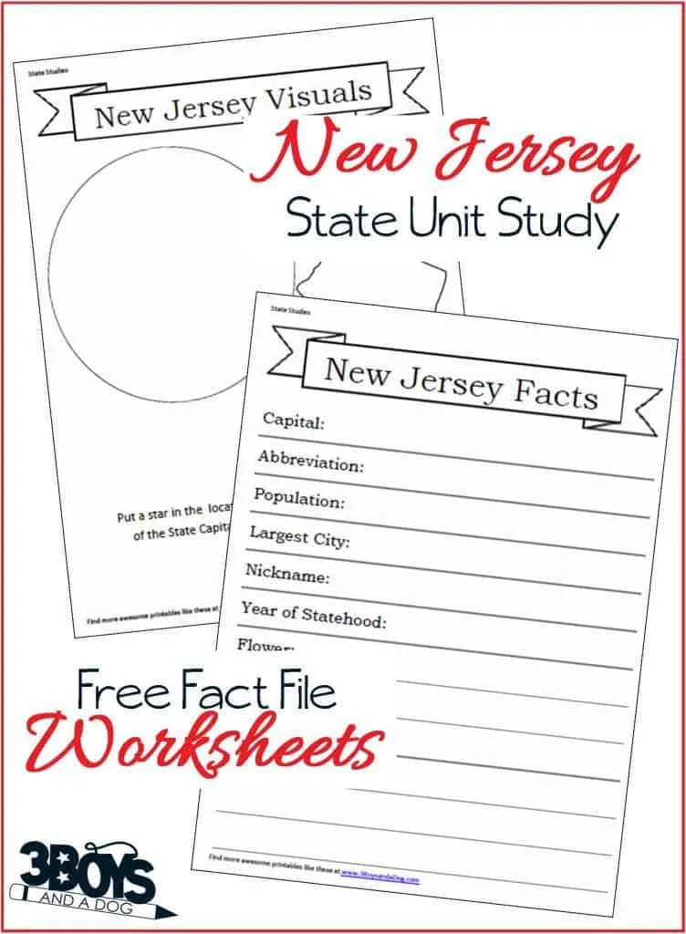 New Jersey Fact File Worksheets
