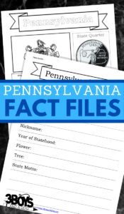 Pennsylvania State Fact File Worksheets