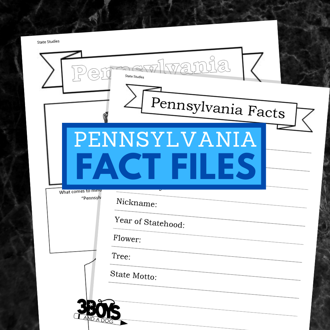 Pennsylvania State Fact File Worksheets