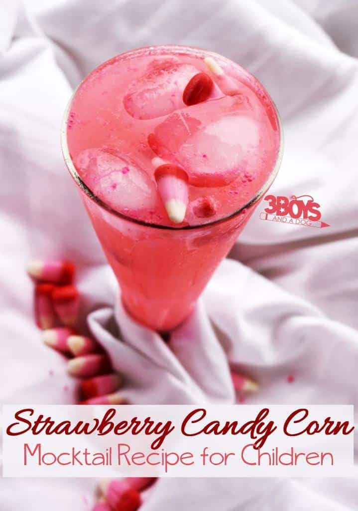 Strawberry Flavored Candy Corn is just one ingredient that gives this delicious mocktail recipe for teens its delicious strawberry flavor