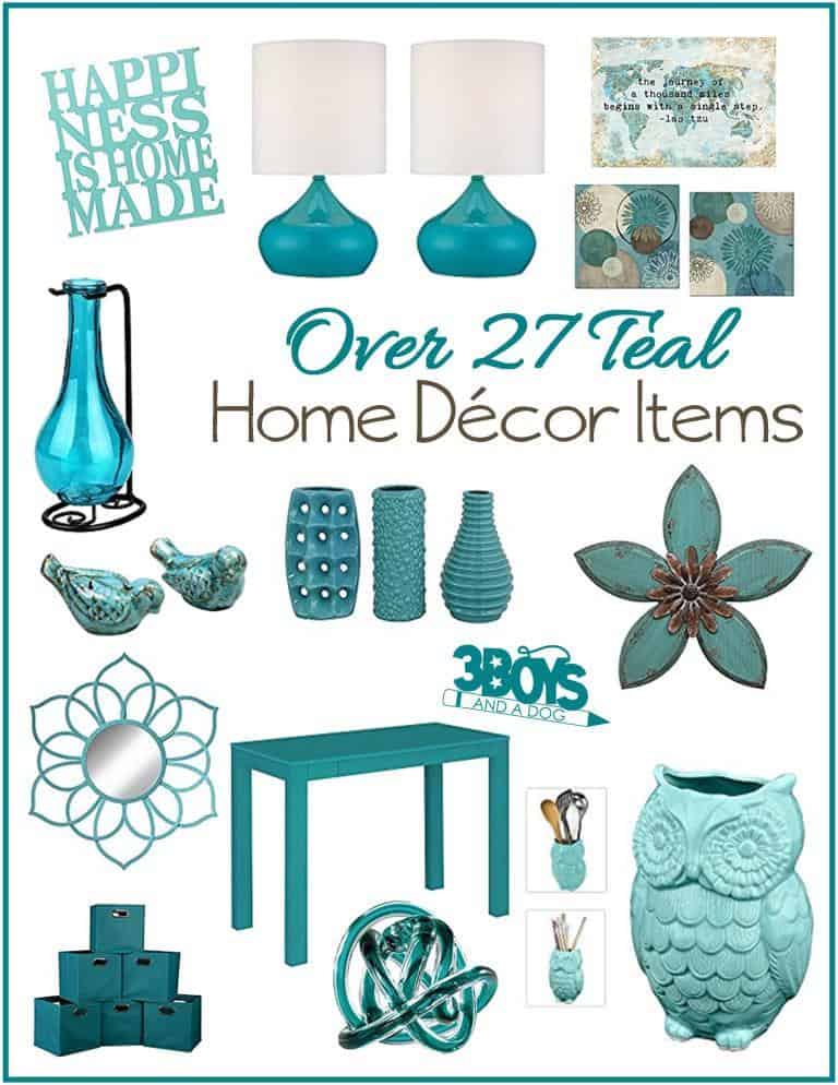 Aqua Or Teal Home Decor Accent Pieces 3 Boys And A Dog - Teal Blue Home Decor