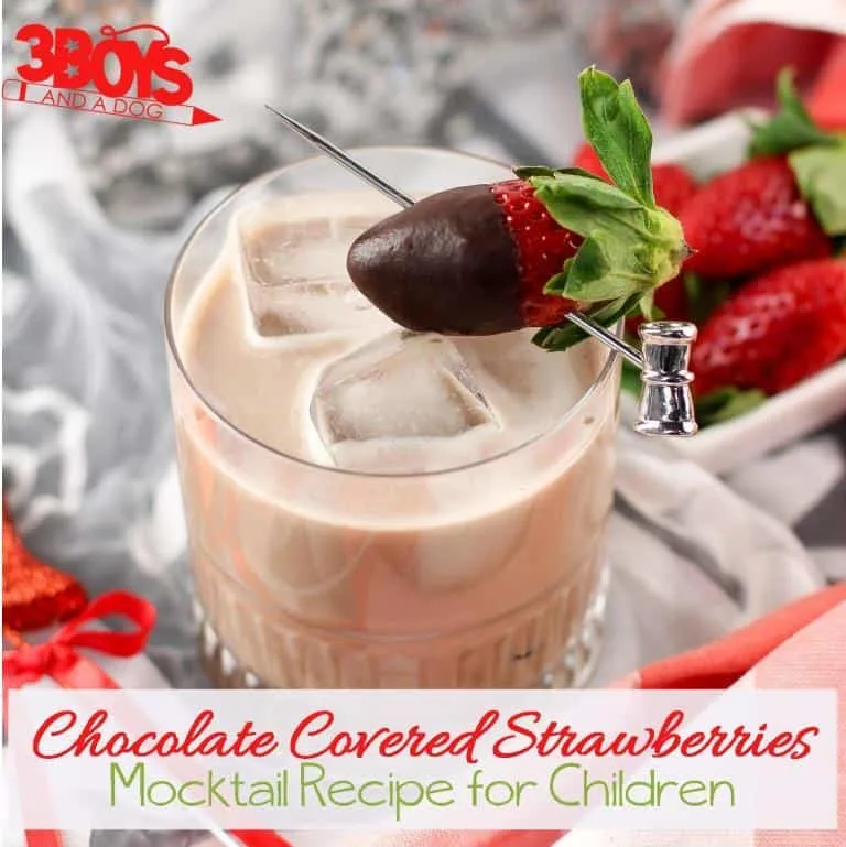 Non Alcoholic Chocolate Covered Strawberry Beverage for Kids