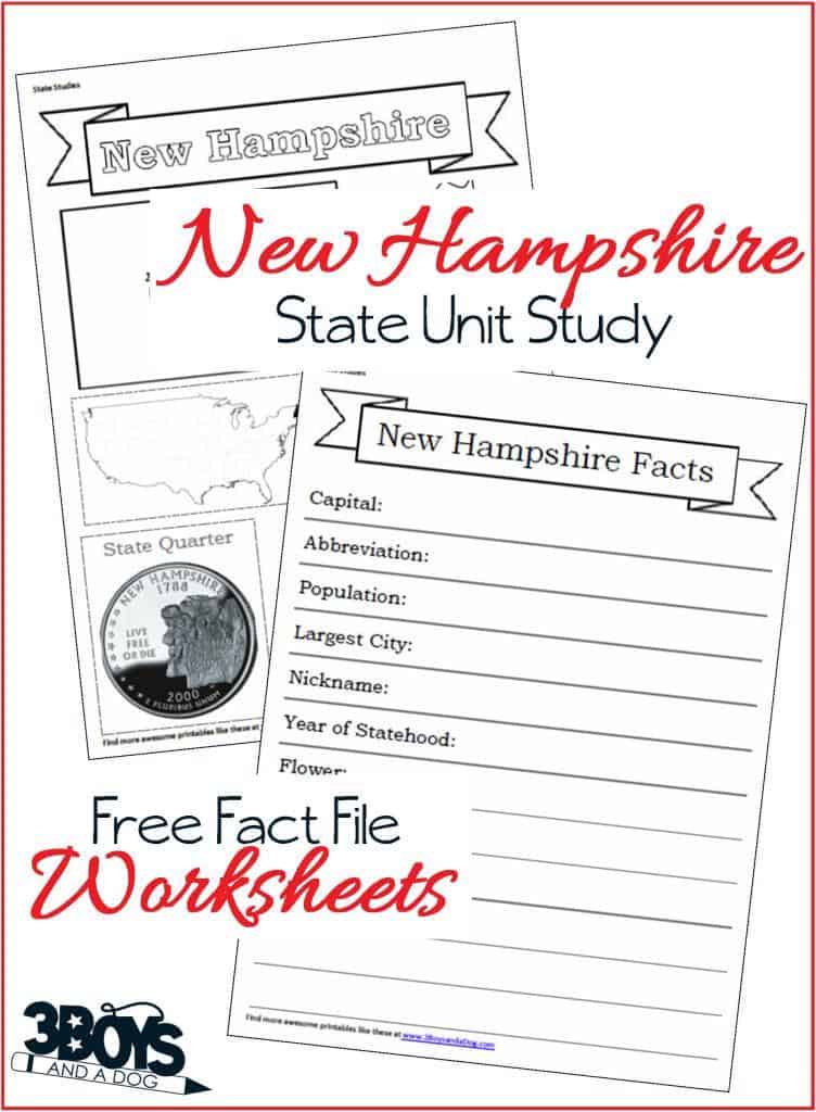 New Hampshire Fact File Worksheets