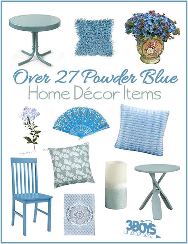 Over 27 Home Decor Accent Pieces in Powder Blue