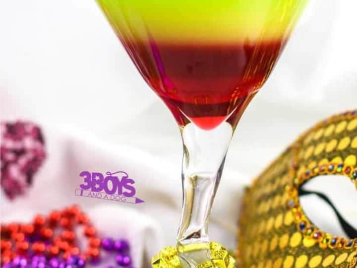 Rainbow Mocktail for Teenagers - perfect drink recipe for Mardi Gras and Saint Patrick's Day