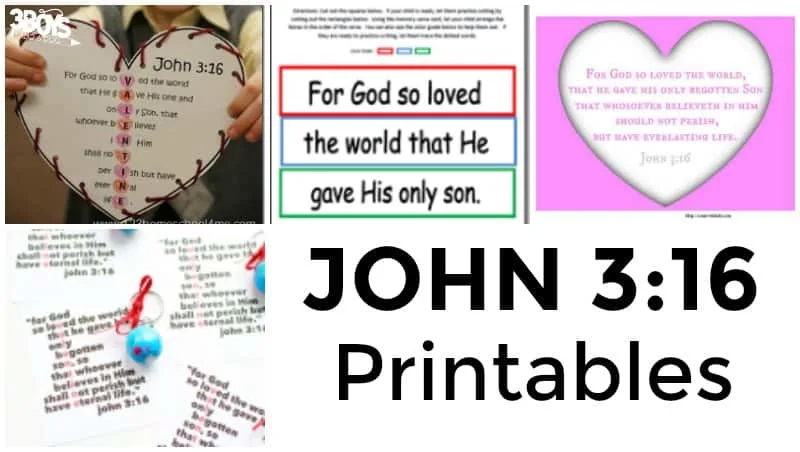 John 3:16 Printables for Kids