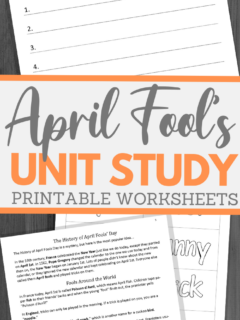 fun printable April Fool unit study guide for multiple grades