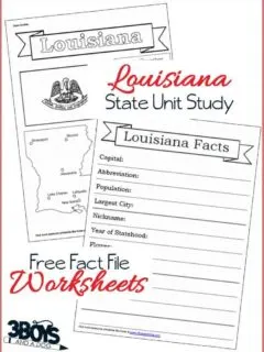 State of Louisiana Fact File Worksheets