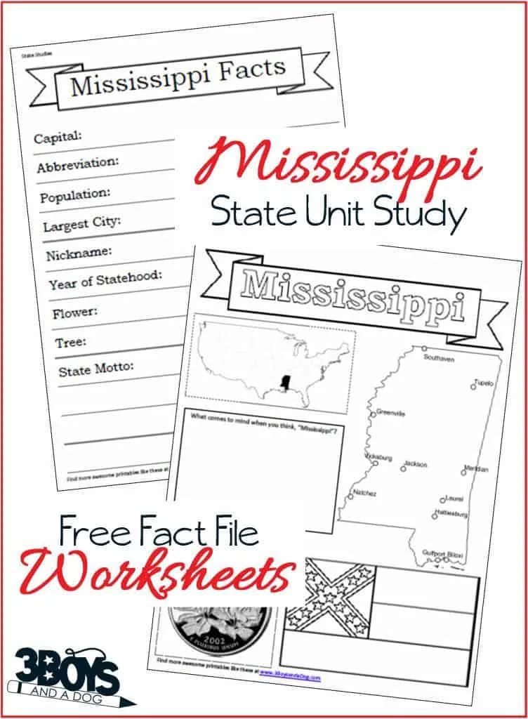 Learn about Mississippi with these Fact File Worksheets