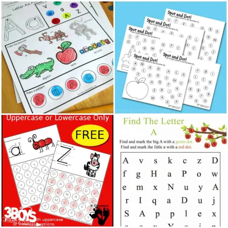 Find the Letter A Worksheets and Printables