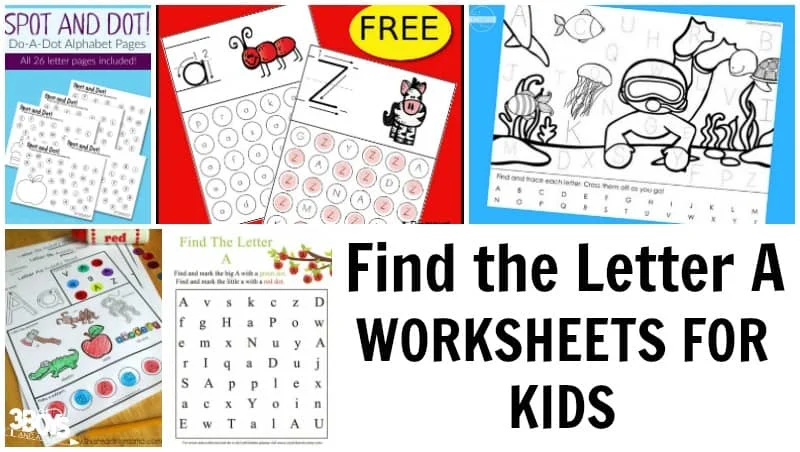 Find the Letter A Worksheets for Kids
