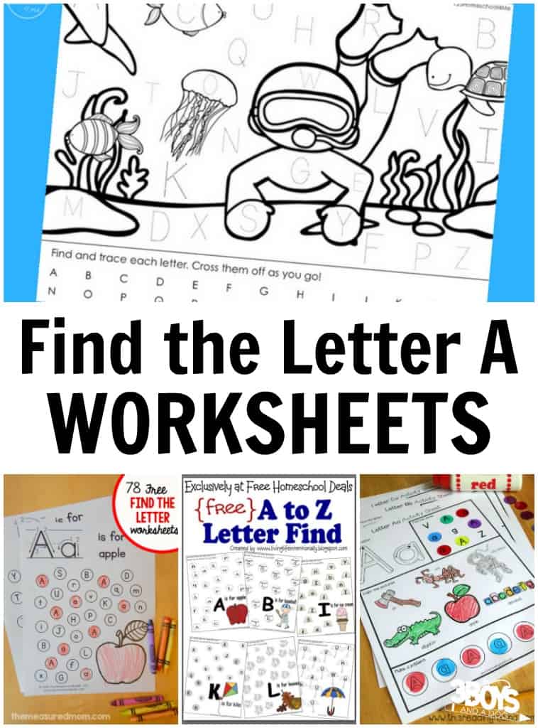 Find the Letter A Worksheets