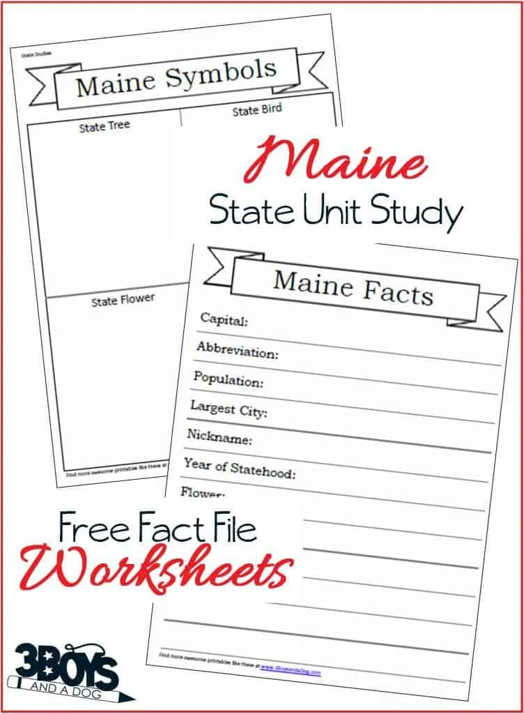 Learn about Maine with these Fact File Worksheets