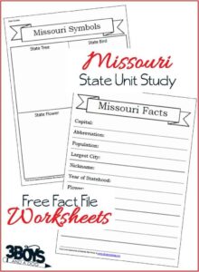 Missouri State Fact File Worksheets