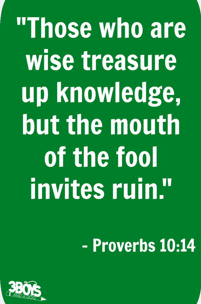 Proverbs 10 verse 14