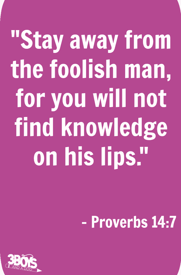 Proverbs 14 verse 7