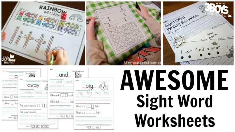 Sight Word Worksheets for Kids