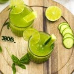 refreshing cucumber basil limeade beverage