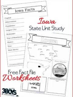 These Iowa State Fact File Worksheets are the perfect worksheets to help you and your child record many facts about the state of Iowa.