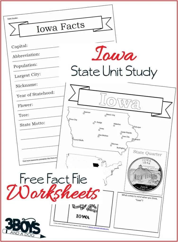 These Iowa State Fact File Worksheets are the perfect worksheets to help you and your child record many facts about the state of Iowa.