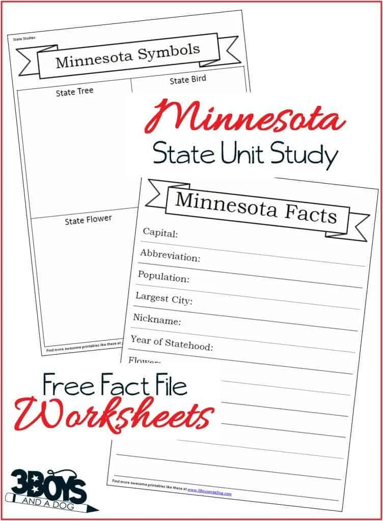 Free Minnesota Fact File Worksheets