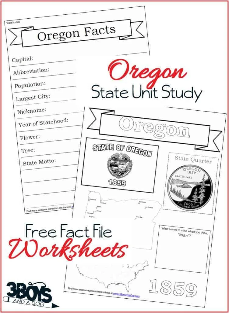 Oregon Fact File Worksheets