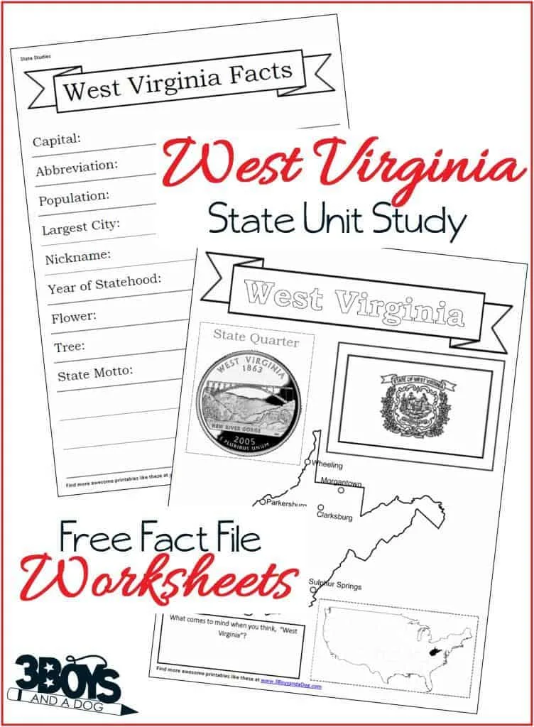 West Virginia Fact File Worksheets