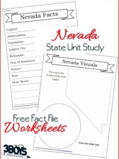 Free Nevada State Fact File Worksheets
