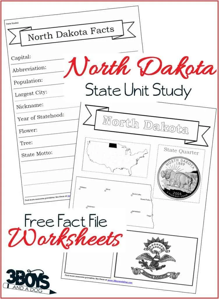 North Dakota Fact File Worksheets