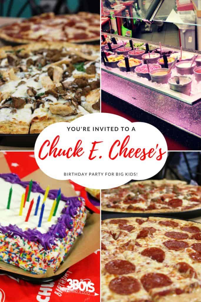 delicious foods at Chuck E Cheese