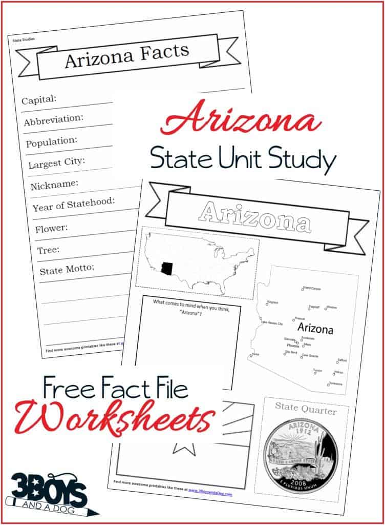 Arizona State Fact File Worksheets