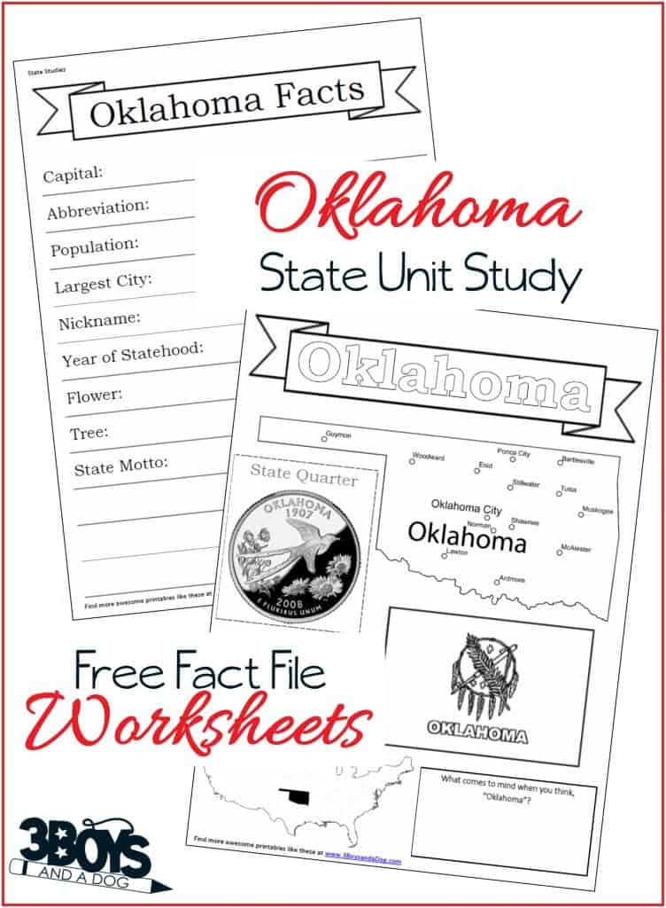 Oklahoma State Fact File Worksheets
