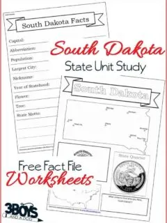 South Dakota Fact File Worksheets