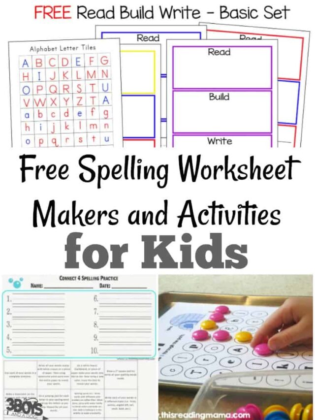 Free Spelling Worksheet Makers and Activities Story