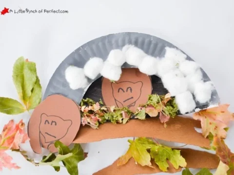 Image for Hibernating Bear Paper Plate Craft and Free Template