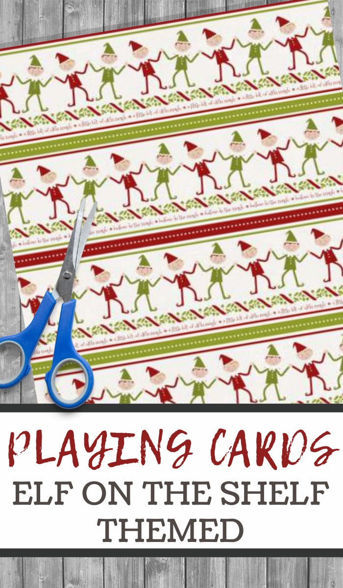 pin image that reads elf on the shelf themed playing cards