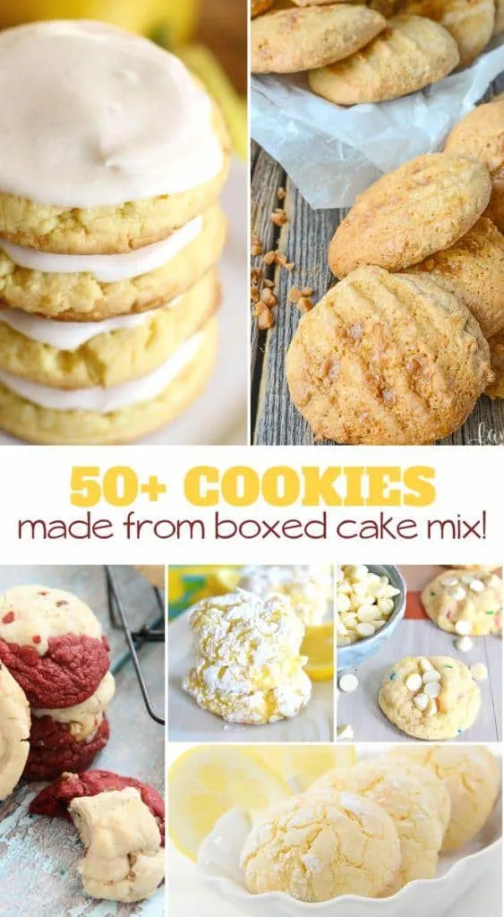 over 50 cookies made from box cake mixes