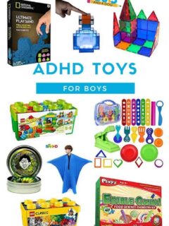 This list of Awesome Toys for Boys with ADHD is tried a true by my guys (now ages 11 and 18).  From toddler toys to toys for older children, this list is sure to help your ADHD guys!