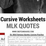Cursive Worksheets MLK Quotes for grades 3-5. perfect for Black History Month