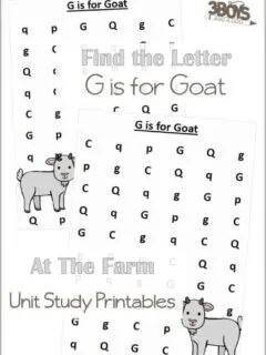 Find the Letter G is for Goat At the Farm Unit Study