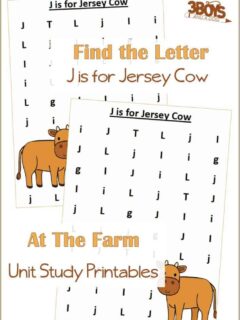 Find the Letter J is for Jersey Cow At the Farm Unit Study
