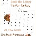 Find the Letter T is for Turkey At the Farm Unit Study